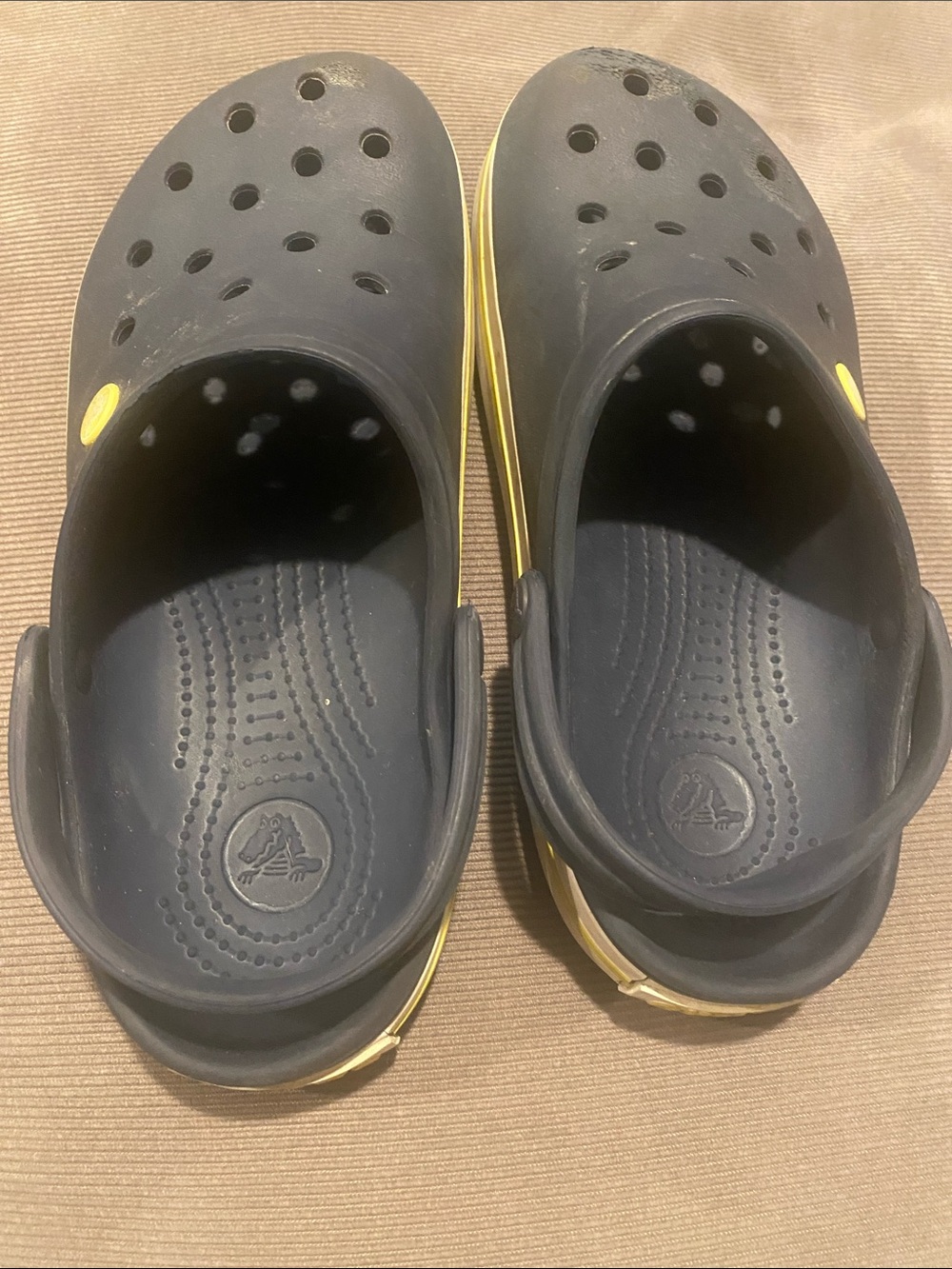 CROCS Kids Water Clog in Black with Yellow Trim